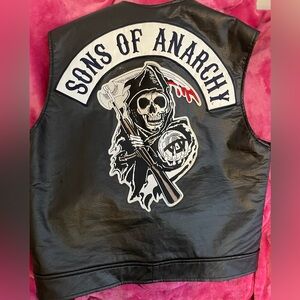 Black Sons of Anarchy Leather Vest